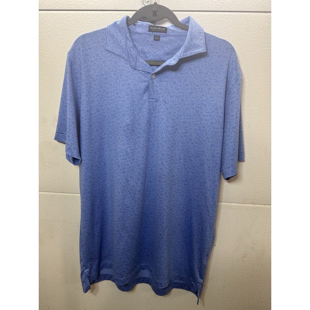 Peter Millar Crown Crafted MF23XK13E Tailored Fit Performance Polo Large Blue